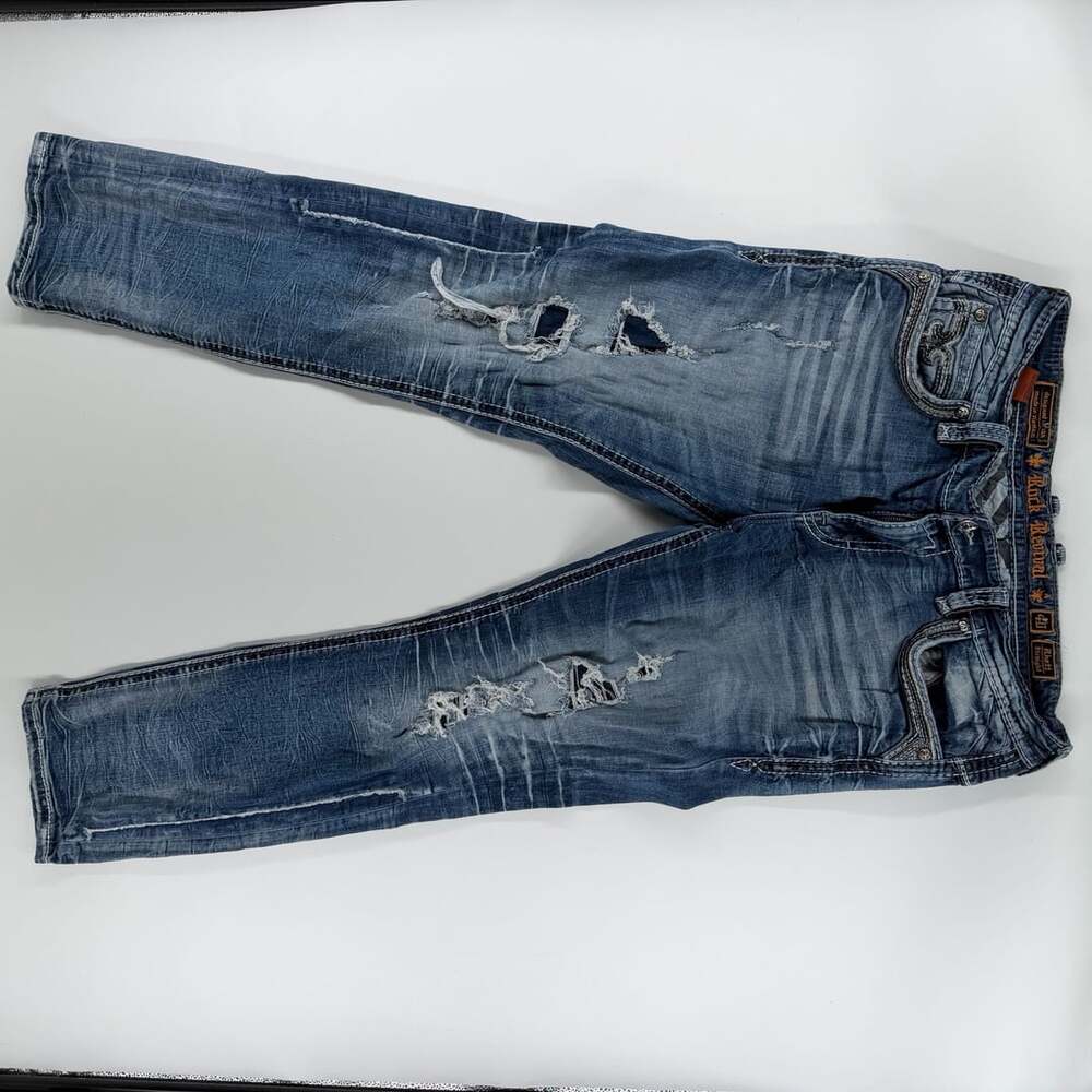 1577 Rock Revival Rhett Straight Jeans Size 40 Blue Denim